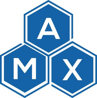 Beyaz arka planda AMX harfli logo tasarımı. AMX yaratıcı harflerin baş harfleri logo kavramı. AMX harf tasarımı.