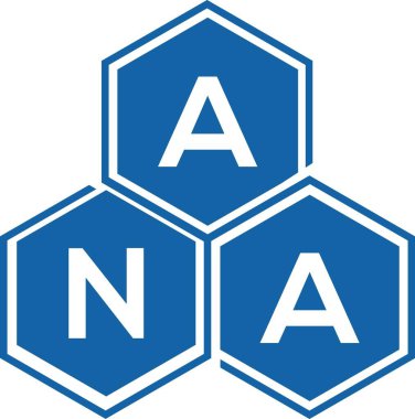 Beyaz arka planda ANA harf logosu tasarımı. ANA yaratıcı harflerin baş harfleri logo kavramı. ANA harf tasarımı.