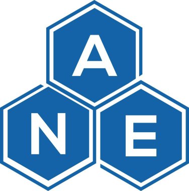 Beyaz arka planda ANE harfli logo tasarımı. ANE yaratıcı harflerin baş harfleri logo kavramı. ANE harf tasarımı.