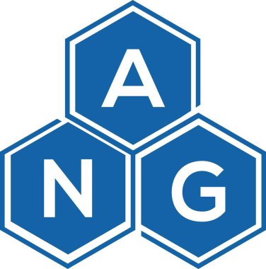 Beyaz arkaplanda ANG harfi logo tasarımı. ANG yaratıcı harflerin baş harfleri logo kavramı. ANG harf tasarımı.