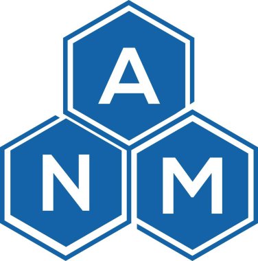 Beyaz arkaplanda ANM harfi logo tasarımı. ANM yaratıcı harflerin baş harfleri logo kavramı. ANM harf tasarımı.