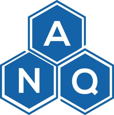 Beyaz arka planda ANQ harfi logo tasarımı. ANQ yaratıcı harflerin baş harfleri logo kavramı. ANQ harf tasarımı.