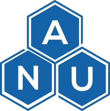 Beyaz arkaplanda ANU harf logosu tasarımı. ANU yaratıcı harflerin baş harfleri logo kavramı. ANU harf tasarımı.