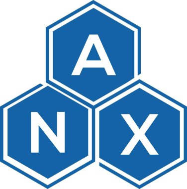 Beyaz arkaplanda ANX harfli logo tasarımı. ANX yaratıcı harflerin baş harfleri logo kavramı. ANX harf tasarımı.