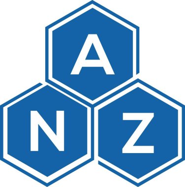 Beyaz arkaplanda ANZ harfi logo tasarımı. ANZ yaratıcı harflerin baş harfleri logo kavramı. ANZ harf tasarımı.
