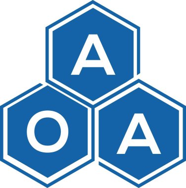 Beyaz arka planda AOA harf logosu tasarımı. AOA yaratıcı harf logosu konsepti. AOA harf tasarımı.