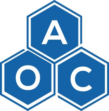 Beyaz arka planda AOC harf logosu tasarımı. AOC yaratıcı harflerin baş harfleri logo kavramı. AOC harf tasarımı.