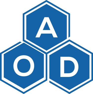 Beyaz arka planda AOD harfi logo tasarımı. AOD yaratıcı harf logosu konsepti. AOD harf tasarımı.