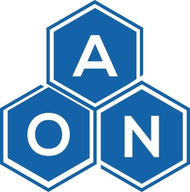 Beyaz arka planda AON harfi logo tasarımı. AON yaratıcı harflerin baş harfleri logo kavramı. AON harf tasarımı.