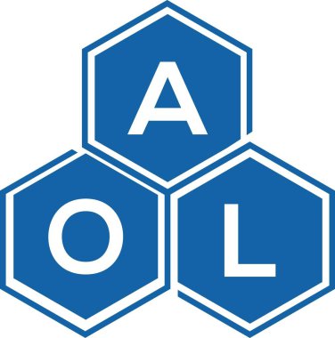Beyaz arka planda AOL harf logosu tasarımı. AOL yaratıcı harflerin baş harfleri logo kavramı. AOL harf tasarımı.