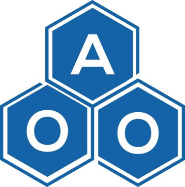 Beyaz arka planda AOO harfi logo tasarımı. Yaratıcı harflerin baş harfleri logo konsepti. AOO harf tasarımı.