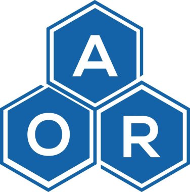Beyaz arkaplanda AOR harf logosu tasarımı. AOR yaratıcı harflerin baş harfleri logo kavramı. AOR harf tasarımı.