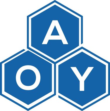 Beyaz arka planda AOY harf logosu tasarımı. AOY yaratıcı harflerin baş harfleri logo kavramı. AOY harf tasarımı.