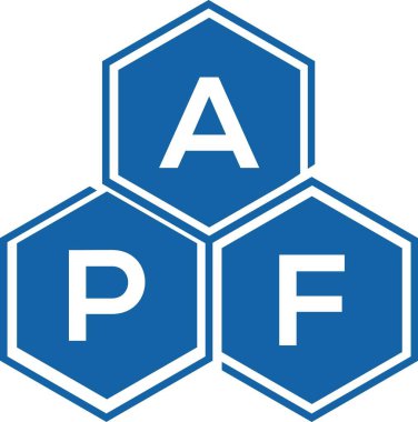 Beyaz arka planda APF harf logosu tasarımı. APF yaratıcı harflerin baş harfleri logo kavramı. APF harf tasarımı.