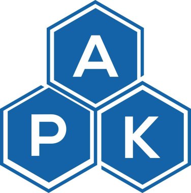 Beyaz arka planda APK harf logosu tasarımı. APK yaratıcı harflerin baş harfleri logo kavramı. APK harf tasarımı.