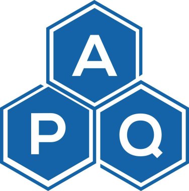 Beyaz arka planda APQ harf logosu tasarımı. APQ yaratıcı harflerin baş harfleri logo kavramı. APQ harf tasarımı.
