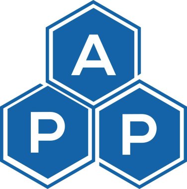 Beyaz arkaplanda APP harf logosu tasarımı. APP yaratıcı harflerin baş harfleri logo kavramı. APP harf tasarımı.