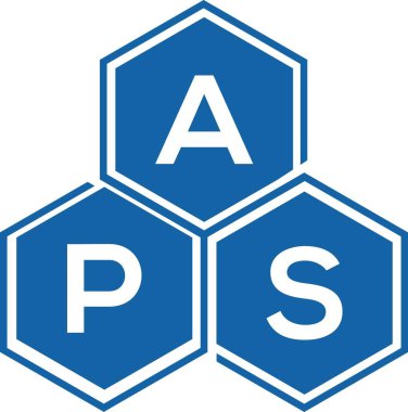 Beyaz arka planda APS harfli logo tasarımı. APS yaratıcı harfler logosu konsepti. APS harf tasarımı.