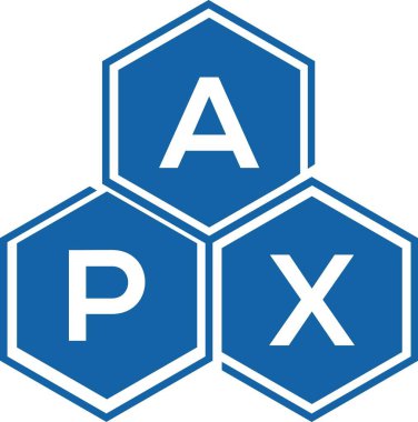 Beyaz arka planda APX harfli logo tasarımı. APX yaratıcı harflerin baş harfleri logo kavramı. APX harf tasarımı.