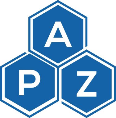 Beyaz arka planda APZ harf logosu tasarımı. APZ yaratıcı harflerin baş harfleri logo kavramı. APZ harf tasarımı.