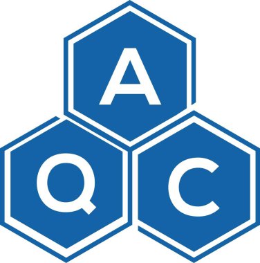 Beyaz arka planda AQC harf logosu tasarımı. AQC yaratıcı harflerin baş harfleri logo kavramı. AQC harf tasarımı.
