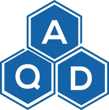 Beyaz arkaplanda AQD harf logosu tasarımı. AQD yaratıcı harflerin baş harfleri logo kavramı. AQD harf tasarımı.