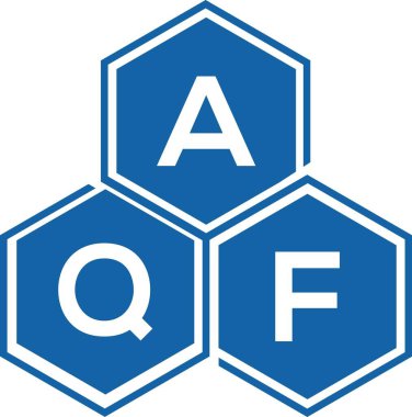 Beyaz arka planda AQF harf logosu tasarımı. AQF yaratıcı harflerin baş harfleri logo kavramı. AQF harf tasarımı.