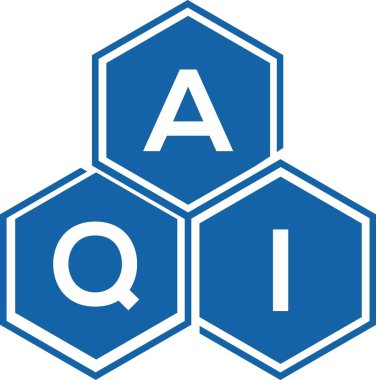 Beyaz arka planda AQI harf logosu tasarımı. El Kaide yaratıcı harf logosu konsepti. AQI harf tasarımı.