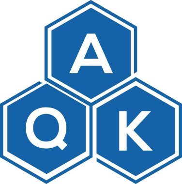 Beyaz arka planda AQK harf logosu tasarımı. AQK yaratıcı harflerin baş harfleri logo kavramı. AQK harf tasarımı.
