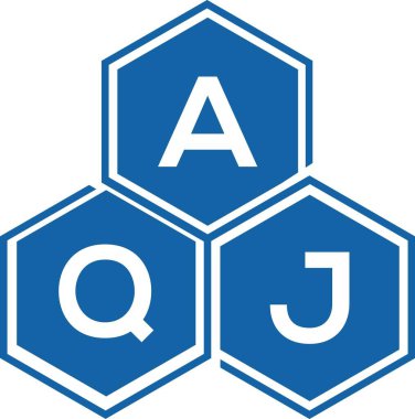 Beyaz arka planda AQJ harf logosu tasarımı. AQJ yaratıcı harflerin baş harfleri logo kavramı. AQJ harf tasarımı.