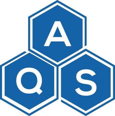Beyaz arka planda AQS harf logosu tasarımı. AQS yaratıcı harflerin baş harfleri logo kavramı. AQS harf tasarımı.