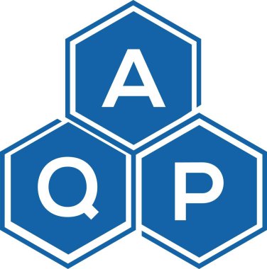 Beyaz arkaplanda AQP harf logosu tasarımı. AQP yaratıcı harflerin baş harfleri logo kavramı. AQP harf tasarımı.