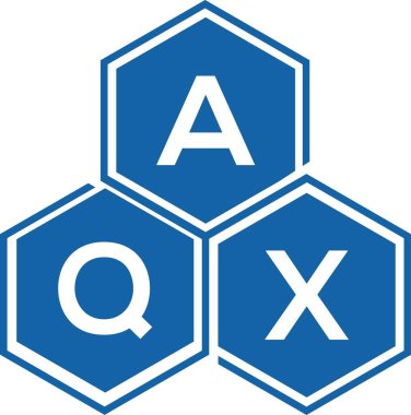 Beyaz arka planda AQX harf logosu tasarımı. AQX yaratıcı harflerin baş harfleri logo kavramı. AQX harf tasarımı.