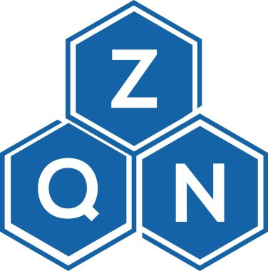 Beyaz arkaplanda ZQN harfi logo tasarımı. ZQN yaratıcı harflerin baş harfleri logo kavramı. ZQN harf tasarımı.