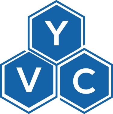 Beyaz arka planda YVC harf logosu tasarımı. YVC yaratıcı harflerin baş harfleri logo kavramı. YVC harf tasarımı.