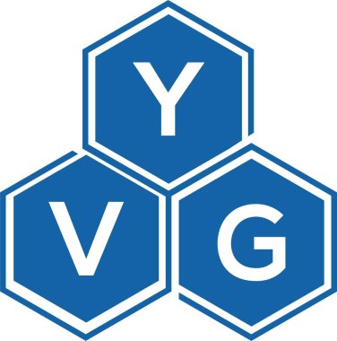 Beyaz arkaplanda YVG harf logosu tasarımı. YVG yaratıcı harflerin baş harfleri logo kavramı. YVG harf tasarımı.