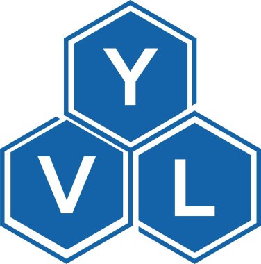 Beyaz arkaplanda YVL harf logosu tasarımı. YVL yaratıcı harflerin baş harfleri logo kavramı. YVL harf tasarımı.