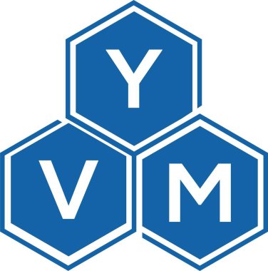 Beyaz arkaplanda YVM harf logosu tasarımı. YVM yaratıcı harflerin baş harfleri logo kavramı. YVM harf tasarımı.