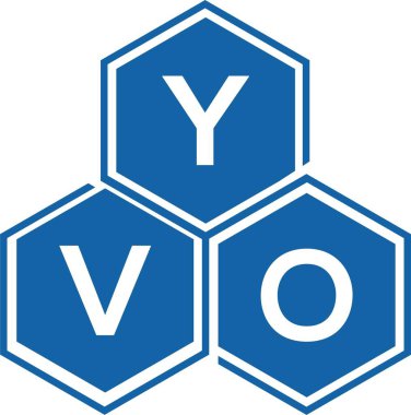 Beyaz arka planda YVO harf logosu tasarımı. YVO yaratıcı harflerin baş harfleri logo kavramı. YVO harf tasarımı.