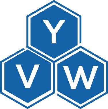 Beyaz arkaplanda YVW harf logosu tasarımı. YVW yaratıcı harflerin baş harfleri logo kavramı. YVW harf tasarımı.