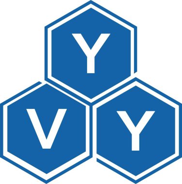 Beyaz arkaplanda YVY harf logosu tasarımı. YVY yaratıcı harflerin baş harfleri logo kavramı. YVY harf tasarımı.