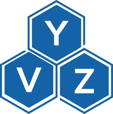 Beyaz arkaplanda YVZ harf logosu tasarımı. YVZ yaratıcı harflerin baş harfleri logo kavramı. YVZ harf tasarımı.