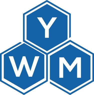 Beyaz arka planda YWM harf logosu tasarımı. YWM yaratıcı harflerin baş harfleri logo kavramı. YWM harf tasarımı.