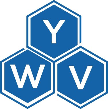Beyaz arkaplanda YWV harf logosu tasarımı. YWV yaratıcı harflerin baş harfleri logo kavramı. YWV harf tasarımı.