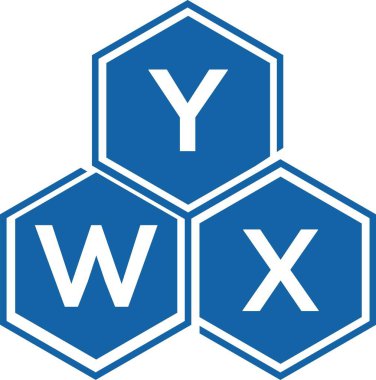 Beyaz arka planda YWX harfli logo tasarımı. YWX yaratıcı harflerin baş harfleri logo kavramı. YWX harf tasarımı.
