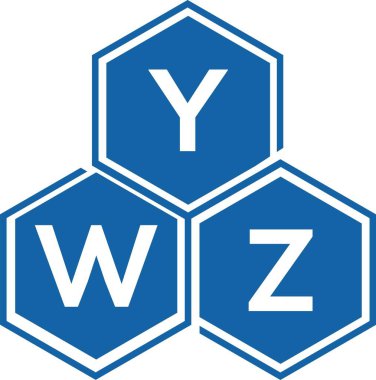 Beyaz arka planda YWZ harf logosu tasarımı. YWZ yaratıcı harflerin baş harfleri logo kavramı. YWZ harf tasarımı.