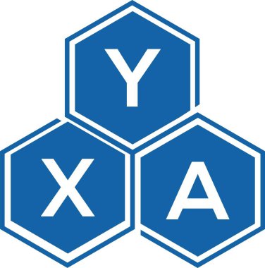 Beyaz arka planda YXA harf logosu tasarımı. YXA yaratıcı harf logosu konsepti. YXA harf tasarımı.