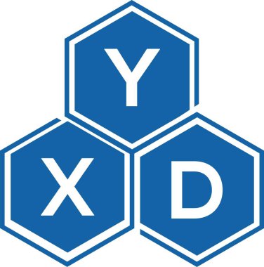 Beyaz arkaplanda YXD harf logosu tasarımı. YXD yaratıcı harflerin baş harfleri logo kavramı. YXD harf tasarımı.