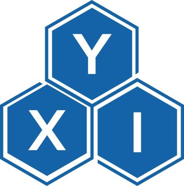 Beyaz arka planda YXI harf logosu tasarımı. YXI yaratıcı harflerin baş harfleri logo kavramı. YXI harf tasarımı.