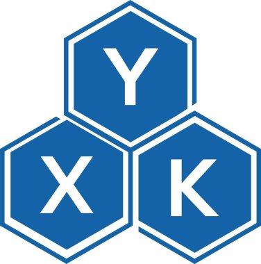 Beyaz arkaplanda YXK harf logosu tasarımı. YXK yaratıcı harflerin baş harfleri logo kavramı. YXK harf tasarımı.